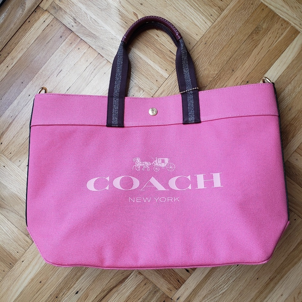 Coach Pink Canvas Tote